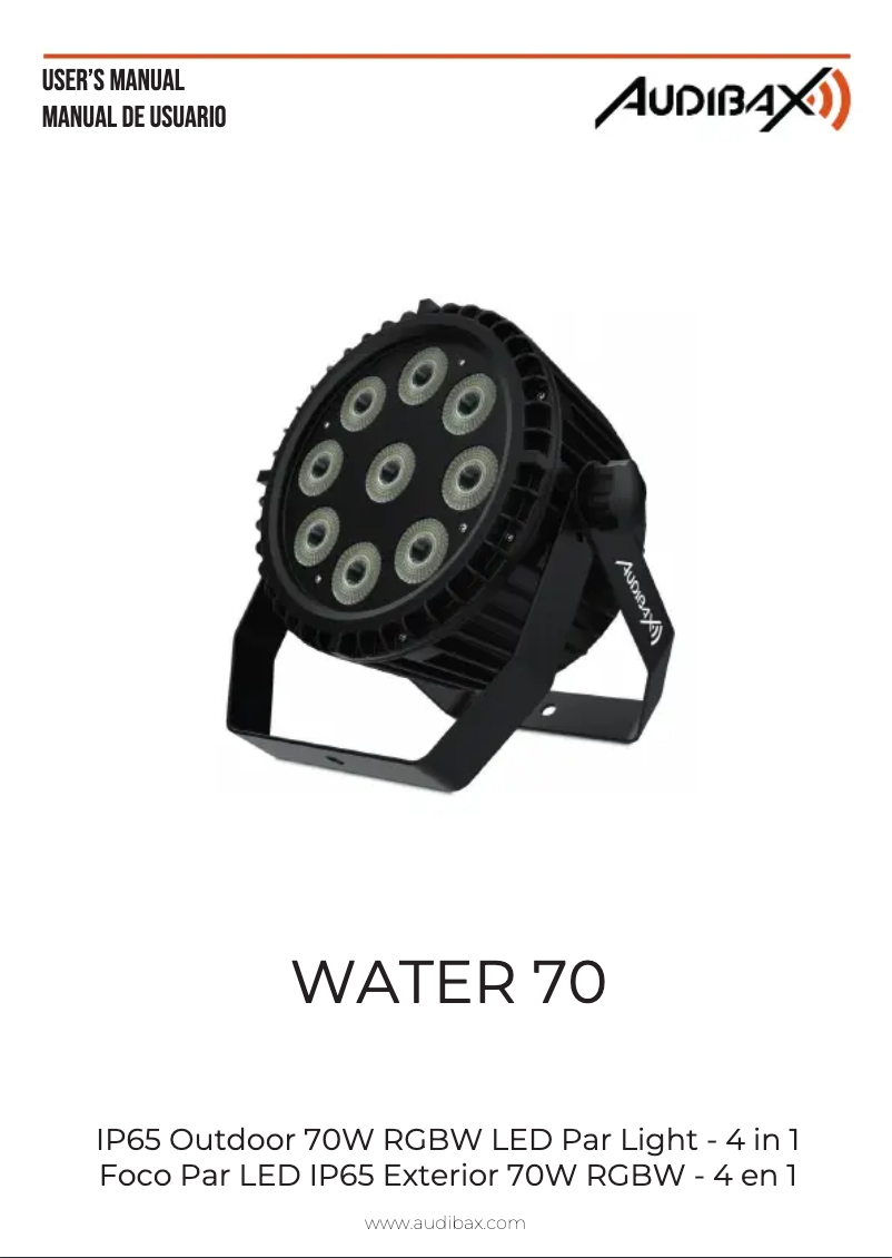 Page 1 de la notice Manuel utilisateur Audibax Water 70