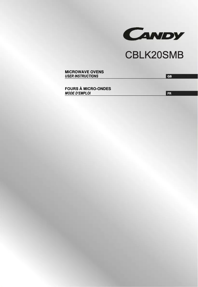 Page n°1 - Manuel utilisateur Candy CBLK20SMB