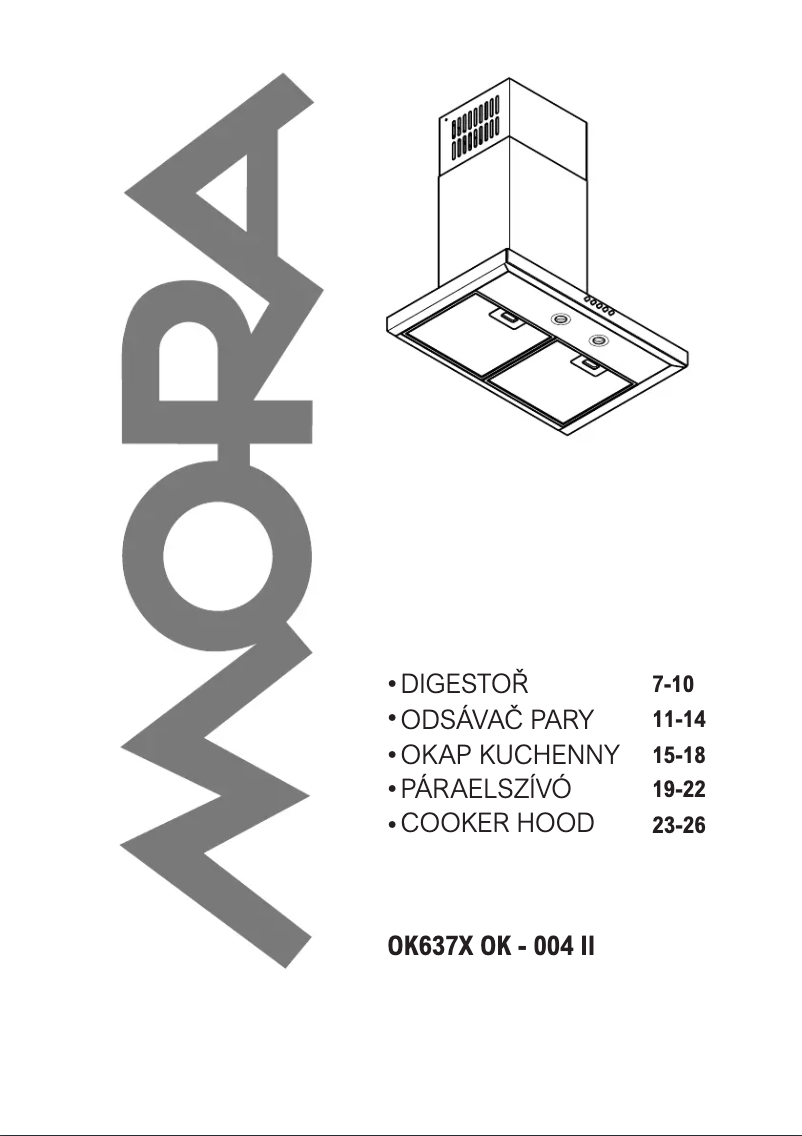 Page 1 de la notice Manuel utilisateur Mora OK 637 X