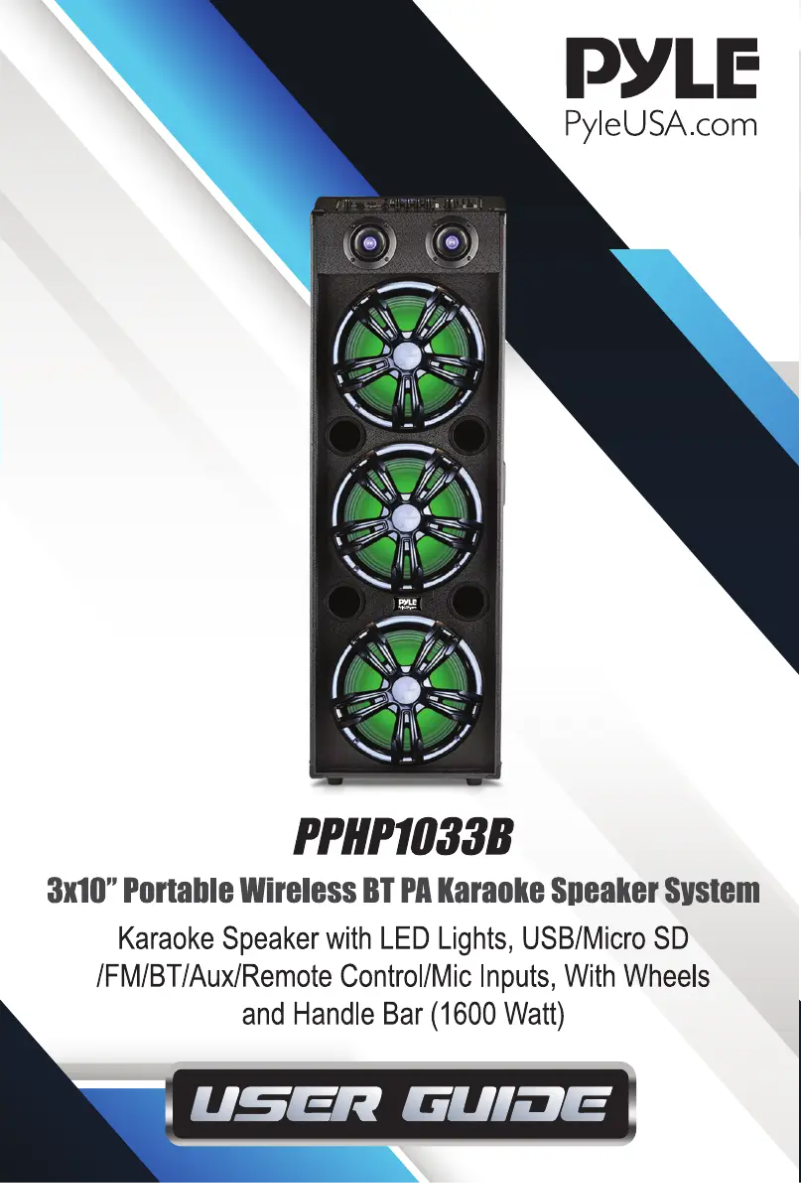 Página 1 del manual Manual de usuario Pyle PPHP1033B