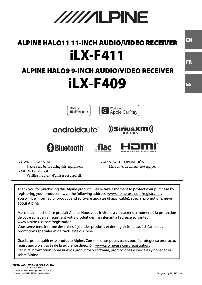 Page n°1 - Manuel utilisateur Alpine Halo11 iLX-F411