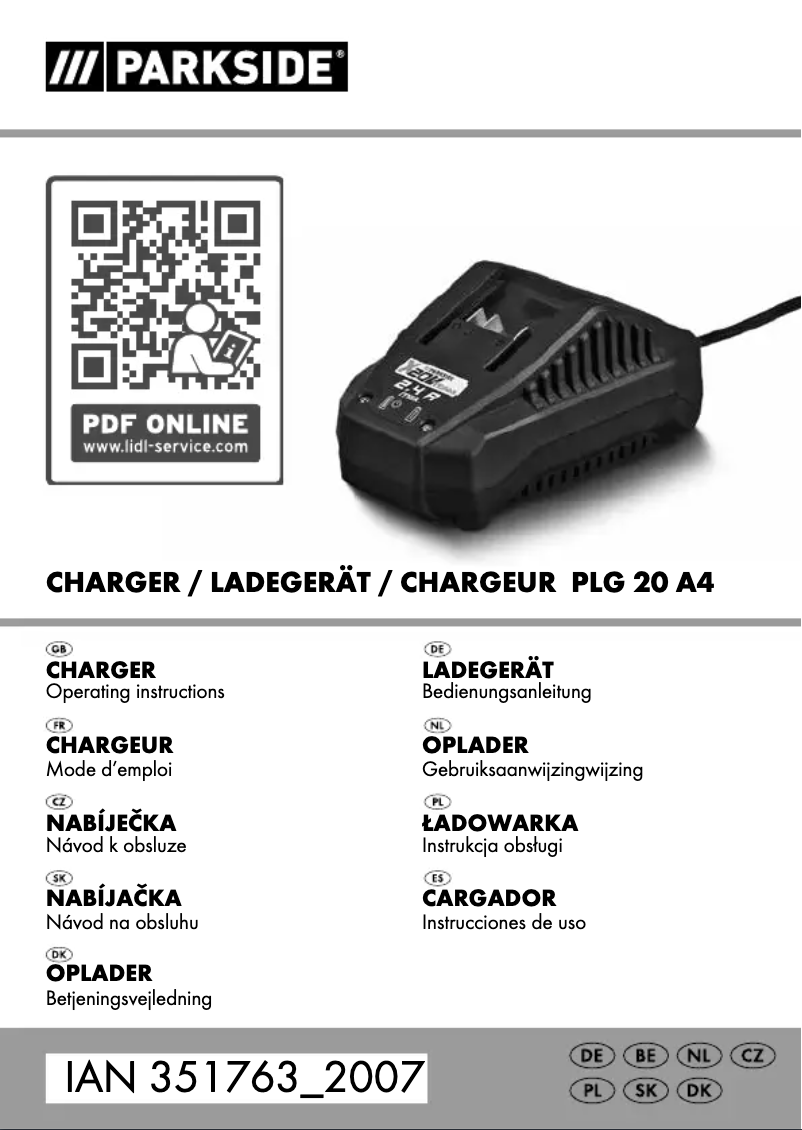 Image de la première page du manuel de l'appareil PLG 20 V A4