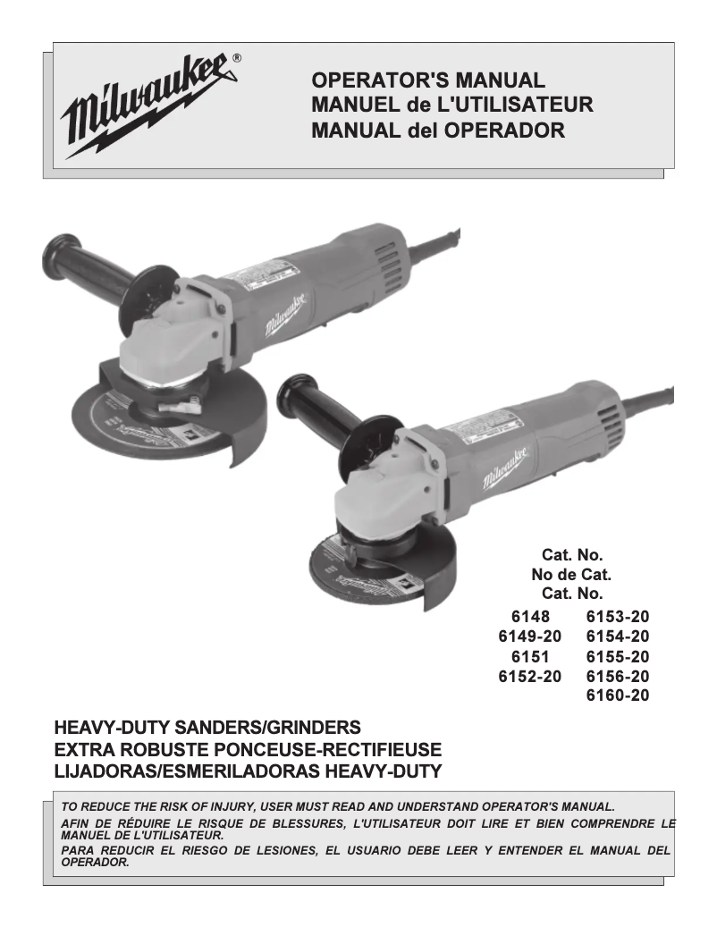 Page n°1 - Manuel utilisateur Milwaukee 6149-80