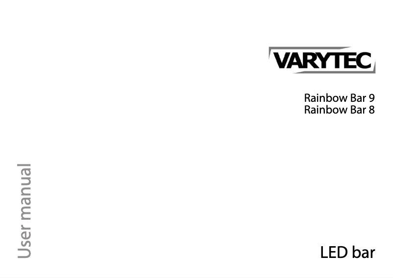 Page 1 de la notice Manuel utilisateur Varytec Rainbow Bar 9