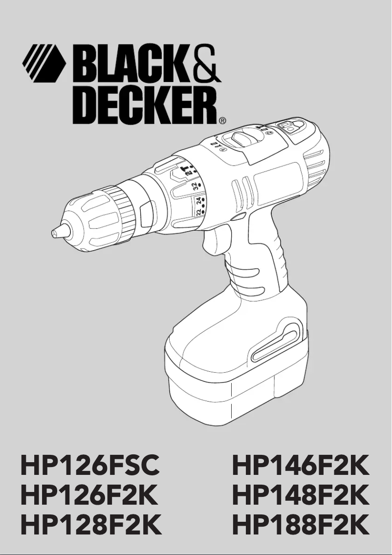 Page n°1 - Manuel utilisateur Black & Decker HP188F2K