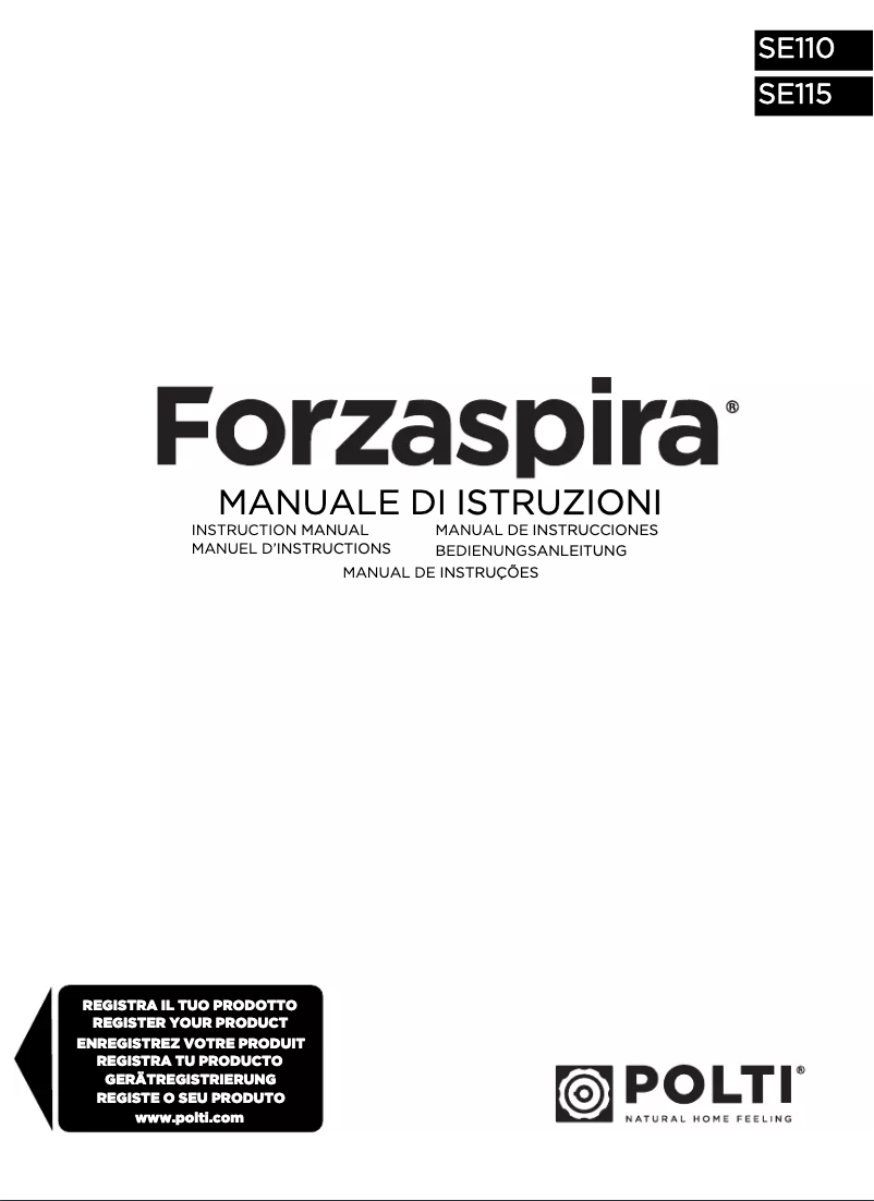 Image de la première page du manuel de l'appareil Forzaspira SE115