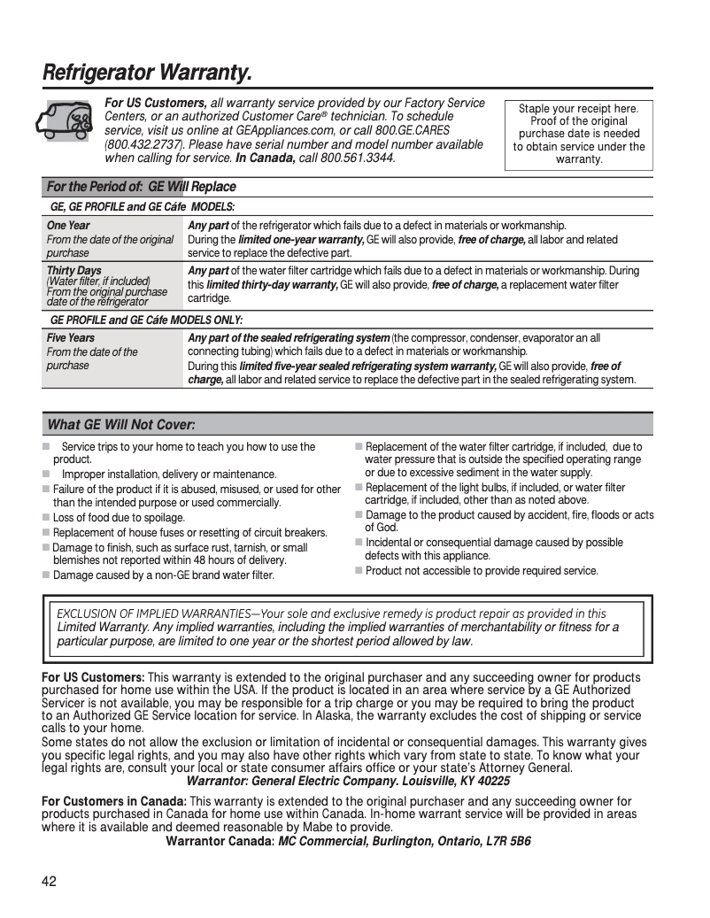 Image de la première page du manuel de l'appareil GTE17DTNRBB