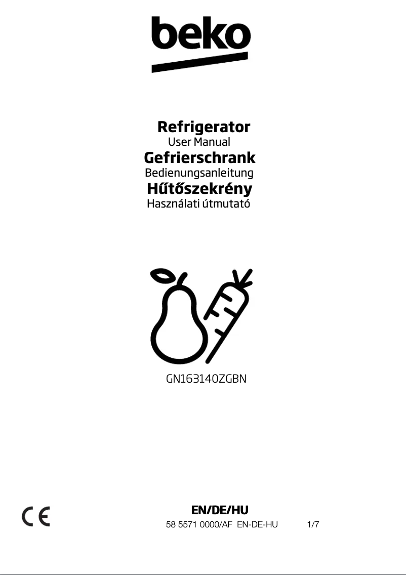 Image de la première page du manuel de l'appareil GN163140ZGBN