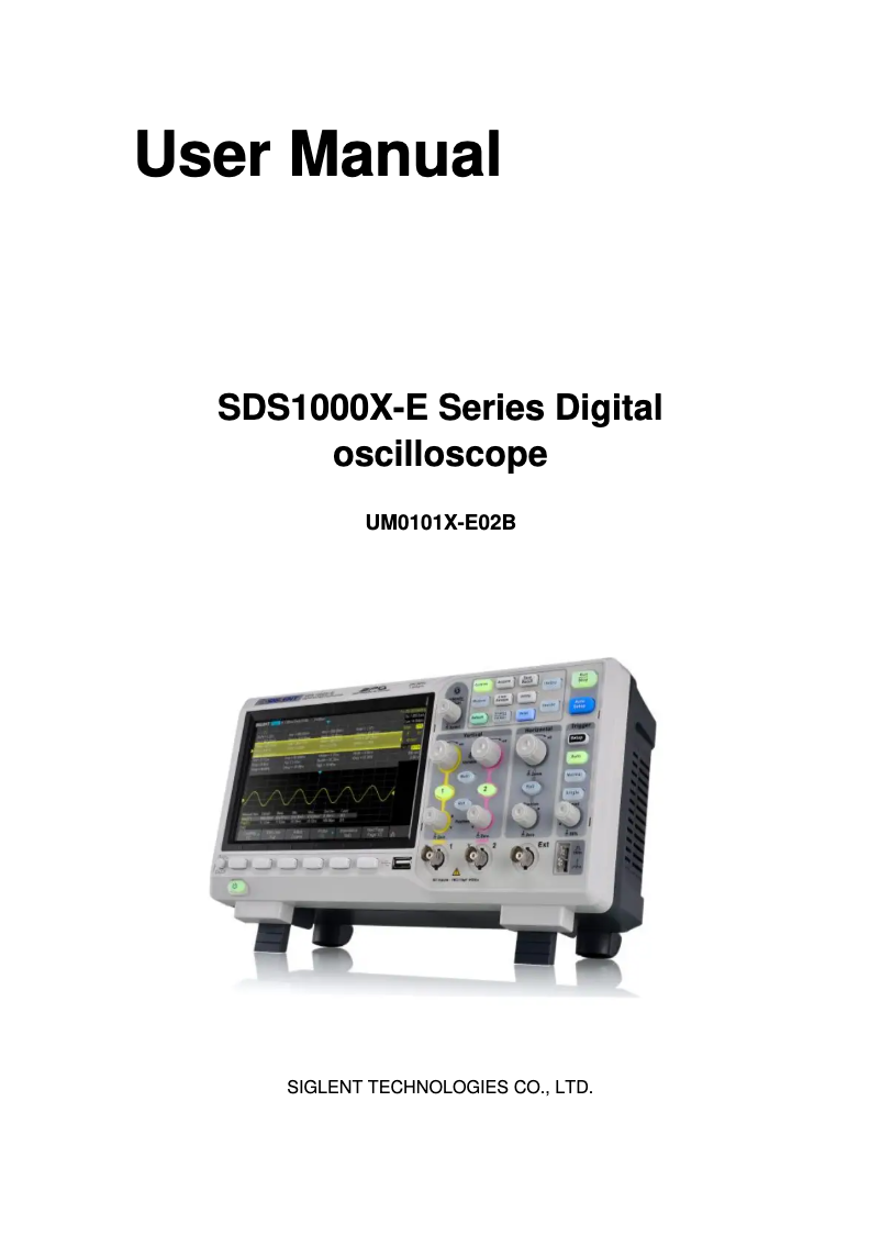 Image de la première page du manuel de l'appareil SDS1202X-E