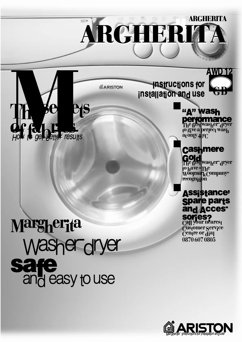 Page 1 de la notice Manuel utilisateur Ariston Thermo AWD12