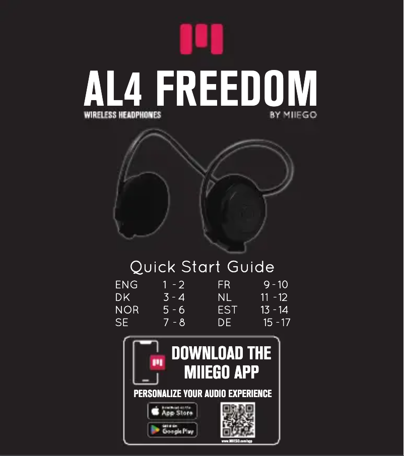 Page n°1 - Manuel utilisateur Miiego AL4 FREEDOM