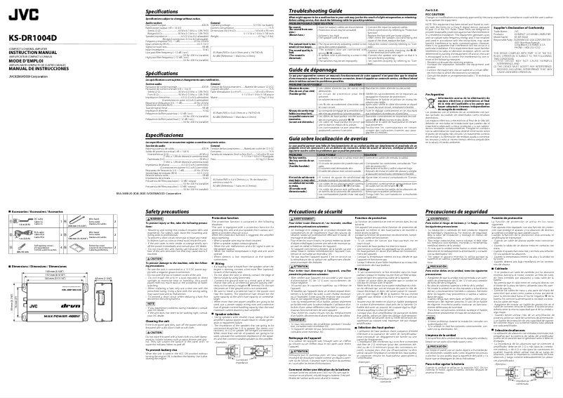 Page n°1 - Manuel utilisateur JVC KS-DR1004D