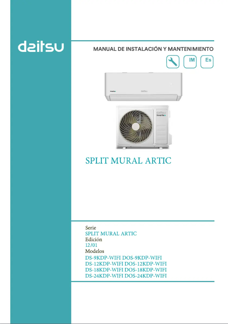 Page n°1 - Manuel utilisateur Daitsu ARTIC DS 9KDP