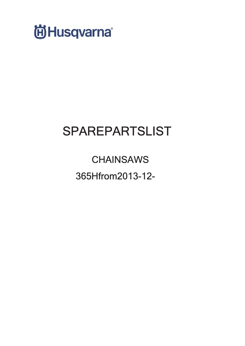 Page n°1 - Manuel utilisateur Husqvarna 365H