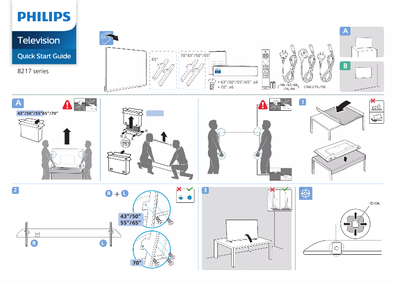 Page n°1 - Guide de démarrage rapide Philips 65PUT8217