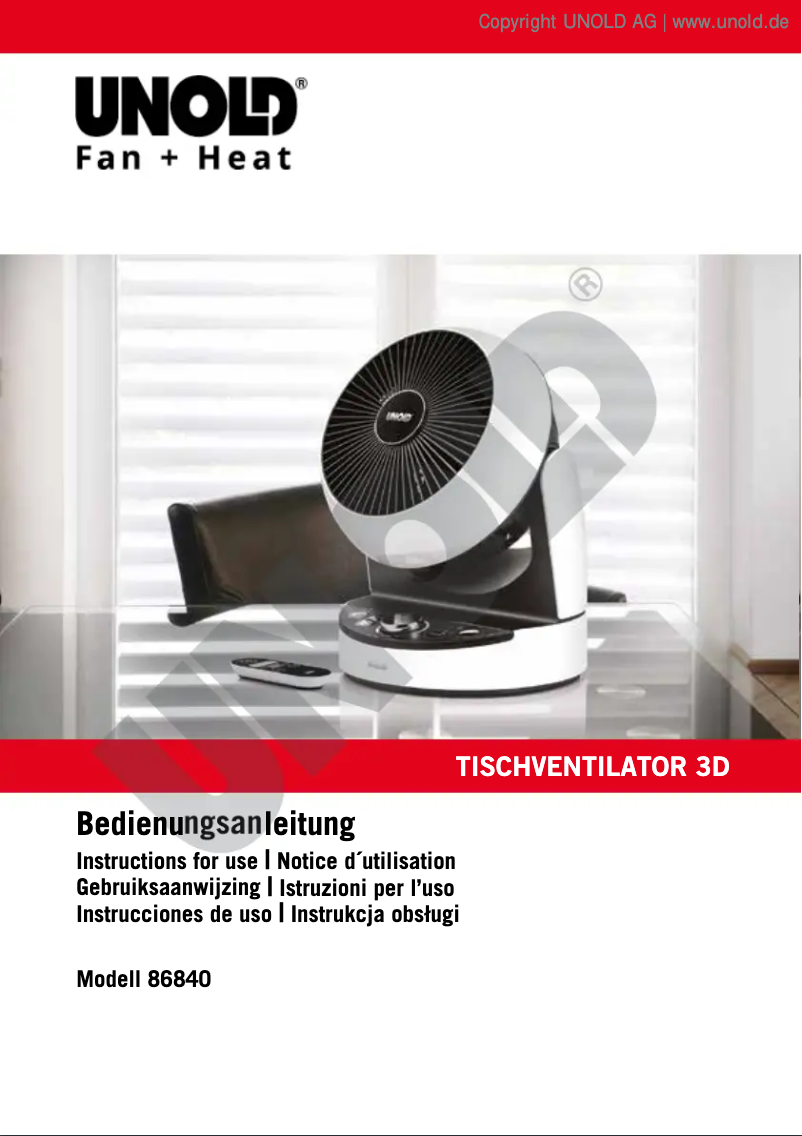 Image de la première page du manuel de l'appareil 86840