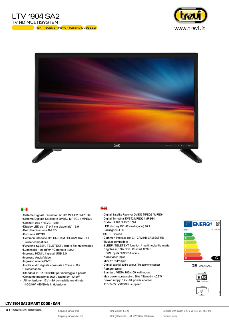 Imagen de la primera página del manual del dispositivo LTV 1904 SA2