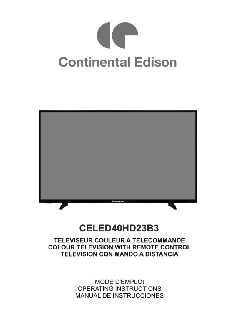 Page 1 de la notice Manuel utilisateur Continental Edison CELED40HD23B3