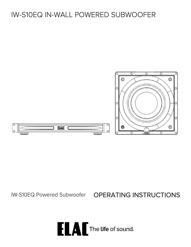 Page n°1 - Manuel utilisateur ELAC IW-S10EQ