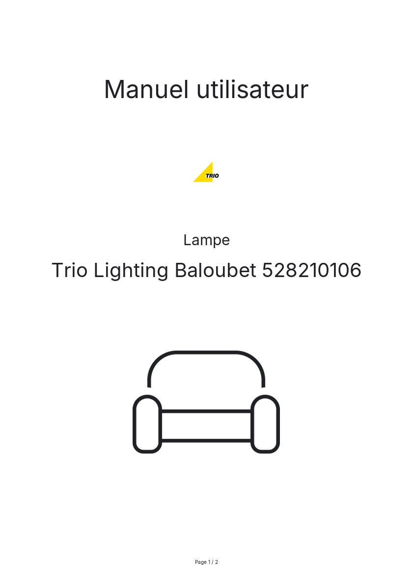 Page n°1 - Manuel utilisateur Trio Lighting Baloubet 528210106