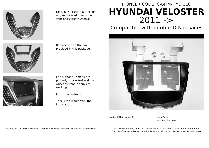 Page n°1 - Manuel utilisateur Pioneer CA-HM-HYU.010