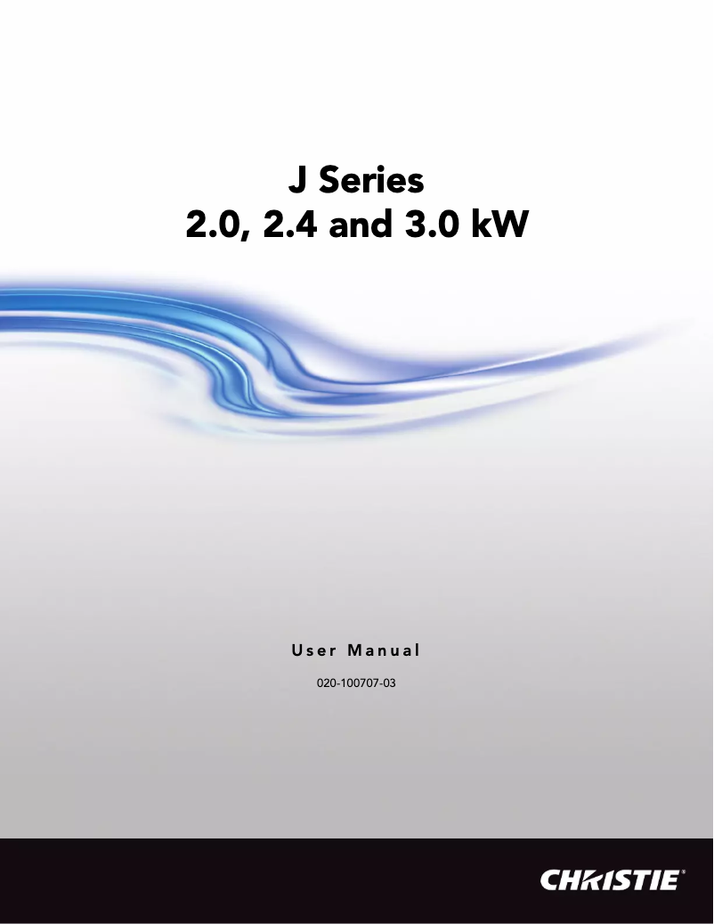 Page n°1 - Manuel utilisateur Christie Roadster WU20K-J
