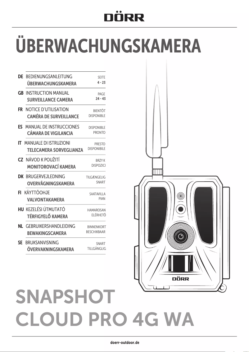 Page 1 de la notice Manuel utilisateur Dörr SnapShot Cloud Pro 4G WA