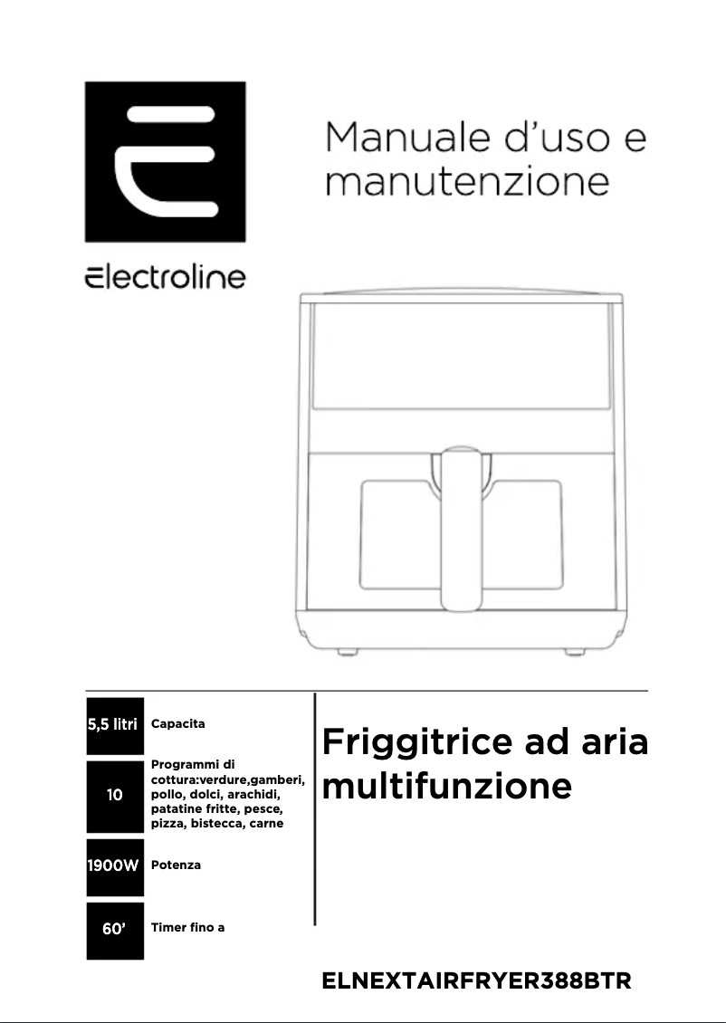 Page n°1 - Manuel utilisateur Electroline ELNEXTAIRFRYER388BTR