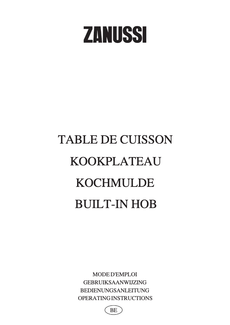 Page 1 de la notice Manuel utilisateur Zanussi ZGL 631 N