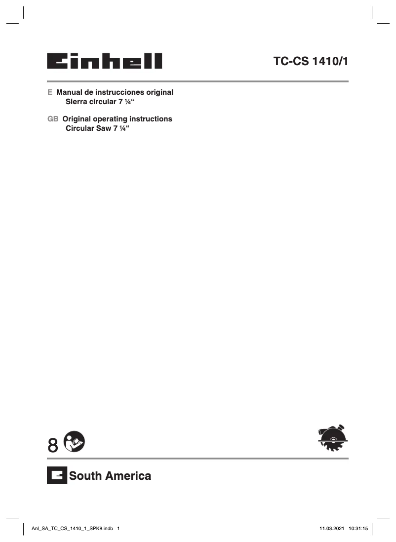 Image de la première page du manuel de l'appareil TC-CS 1410/1