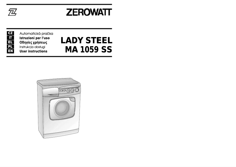 Page 1 de la notice Manuel utilisateur Zerowatt Lady Steel MA 1059 SS