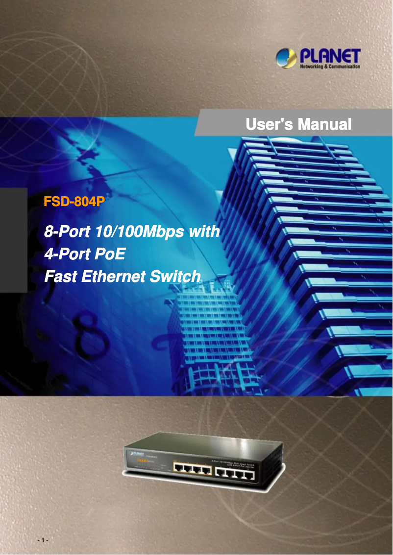 Page n°1 - Manuel utilisateur Planet FSD-804P