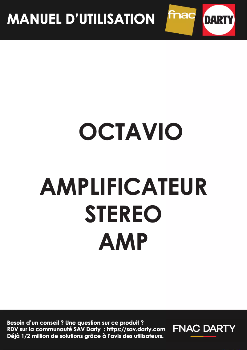 Page n°1 - Manuel utilisateur Octavio AMP
