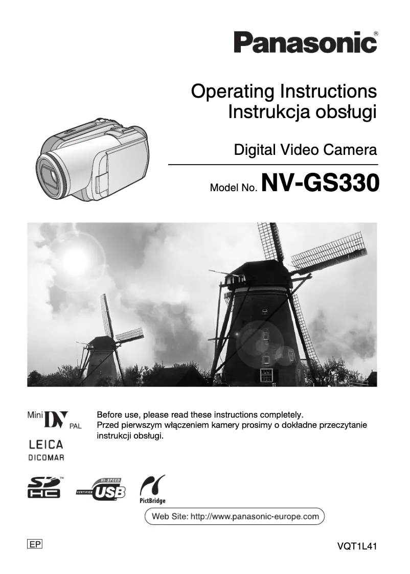 Page n°1 - Manuel utilisateur Panasonic NV-GS330