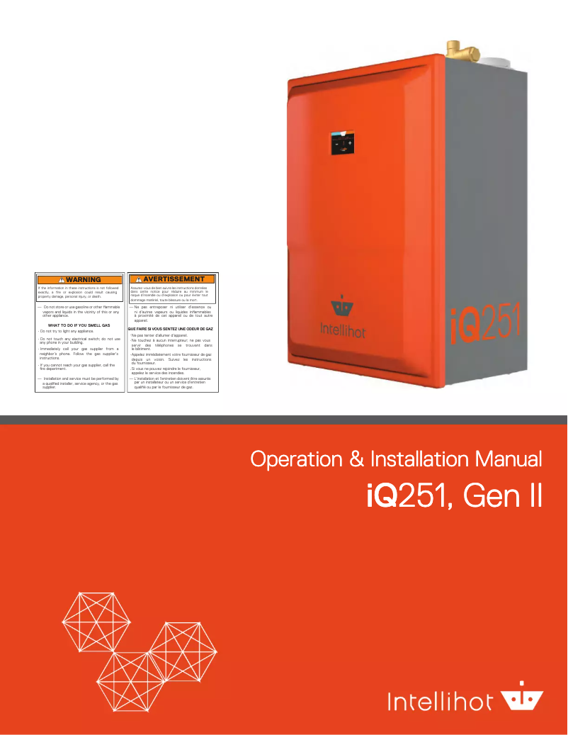 Page 1 de la notice Manuel utilisateur Intellihot iQ251 Gen II