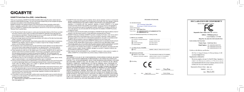 Imagen de la primera página del manual del dispositivo AORUS