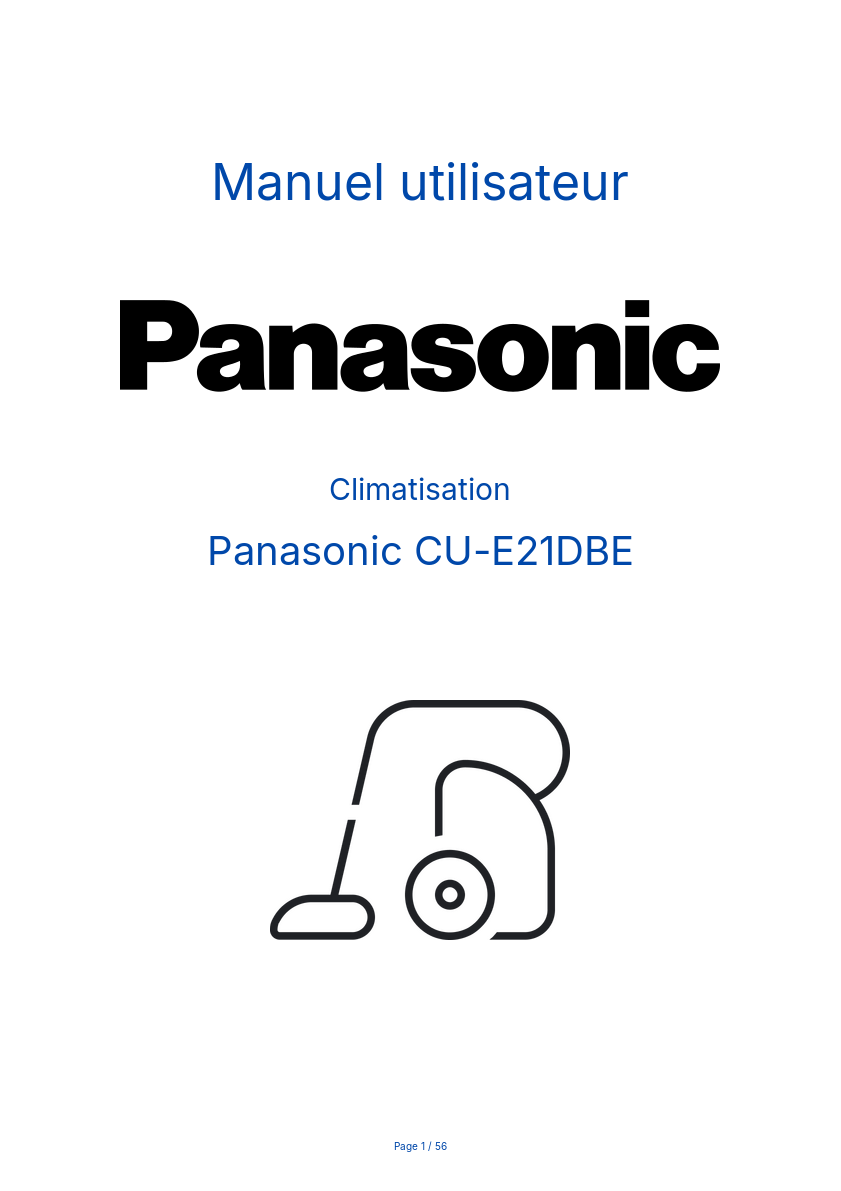 Page n°1 - Manuel utilisateur Panasonic CU-E21DBE