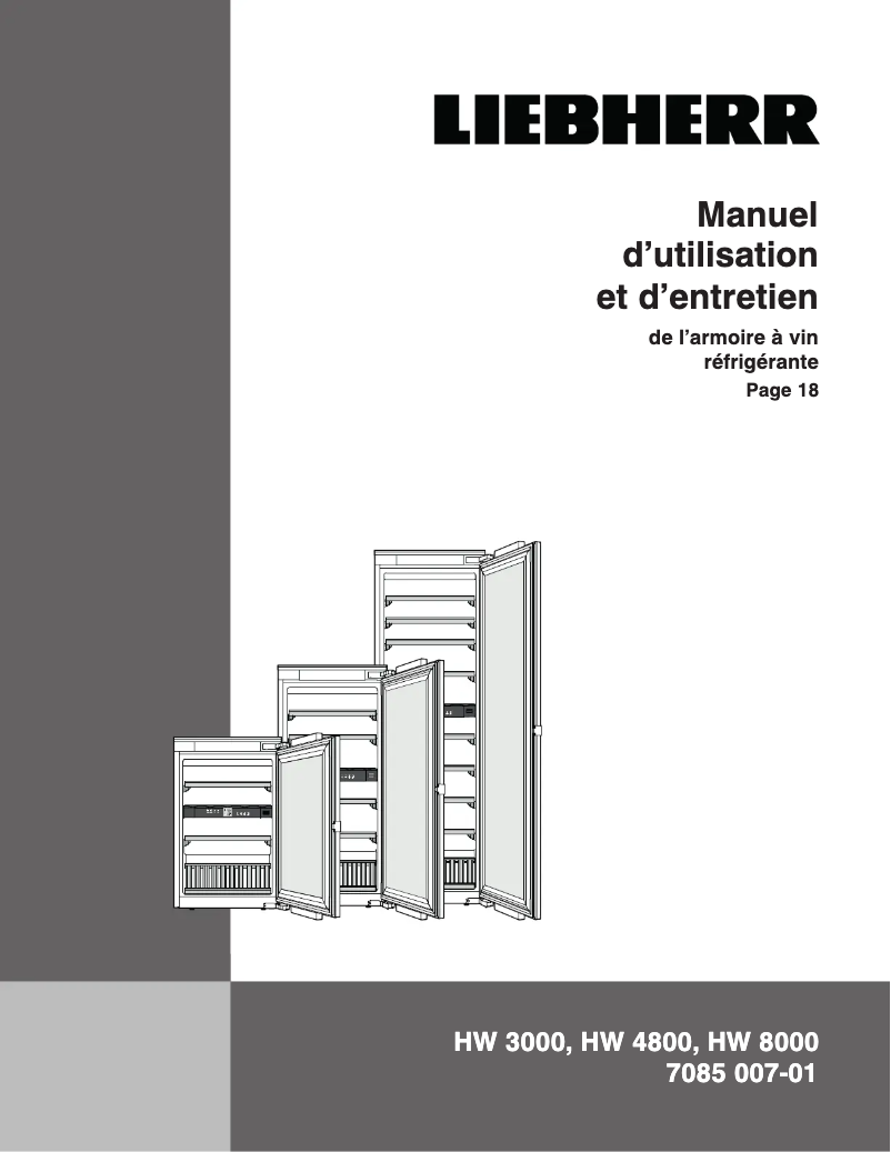 Page 1 de la notice Manuel utilisateur Liebherr EWTdf 3553