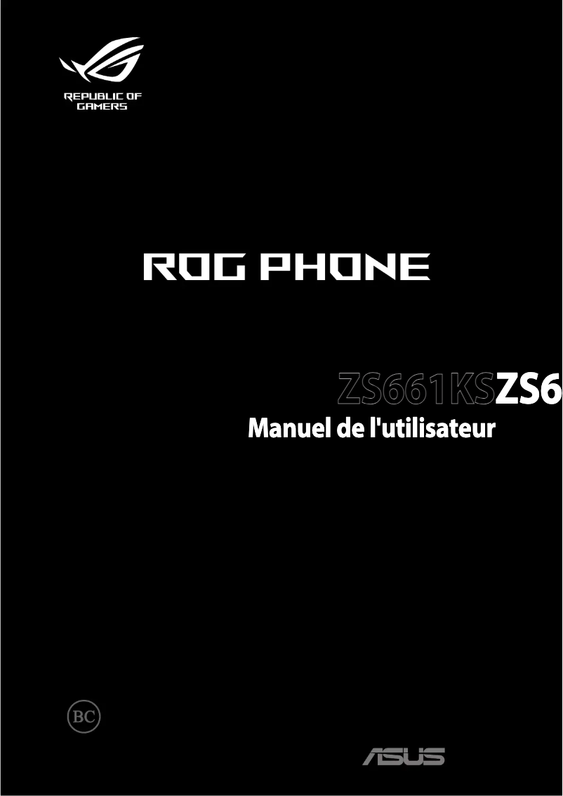 Image de la première page du manuel de l'appareil ROG Phone III