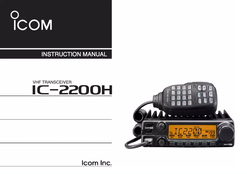 Page n°1 - Manuel utilisateur ICOM IC-2200H