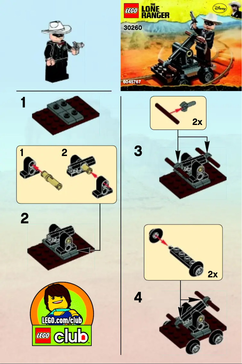 Page 1 de la notice Manuel utilisateur Lego Lone Ranger's Pump Car