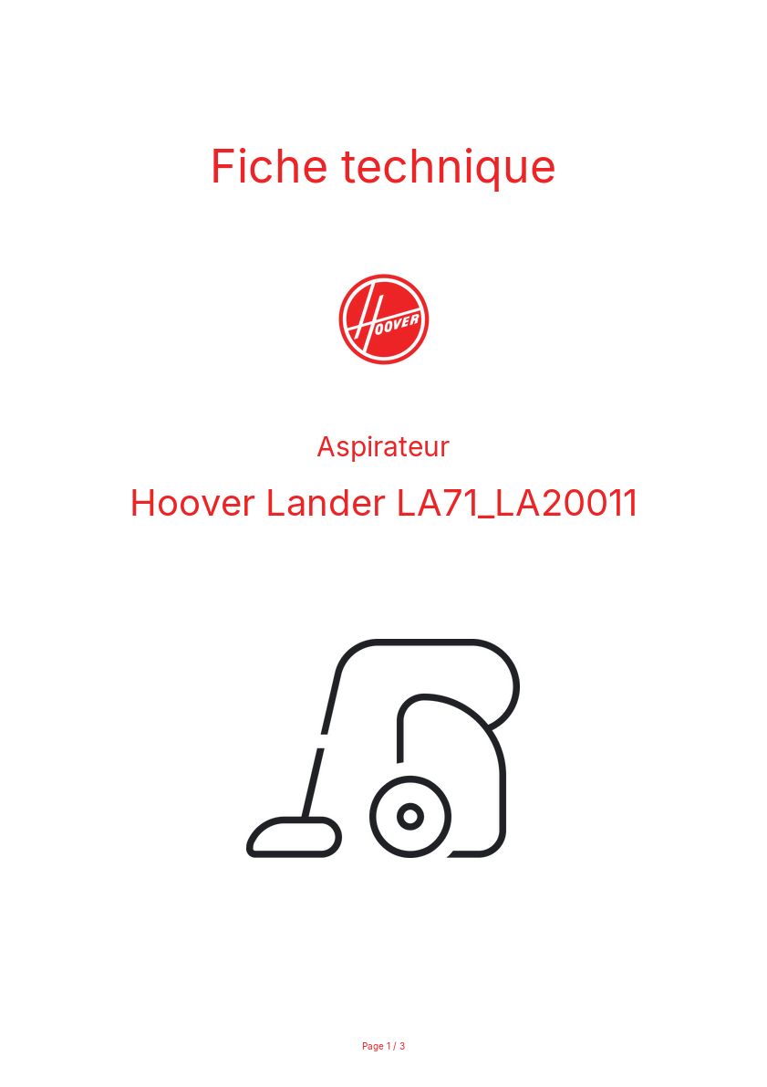 Image de la première page du manuel de l'appareil Lander LA71_LA20011