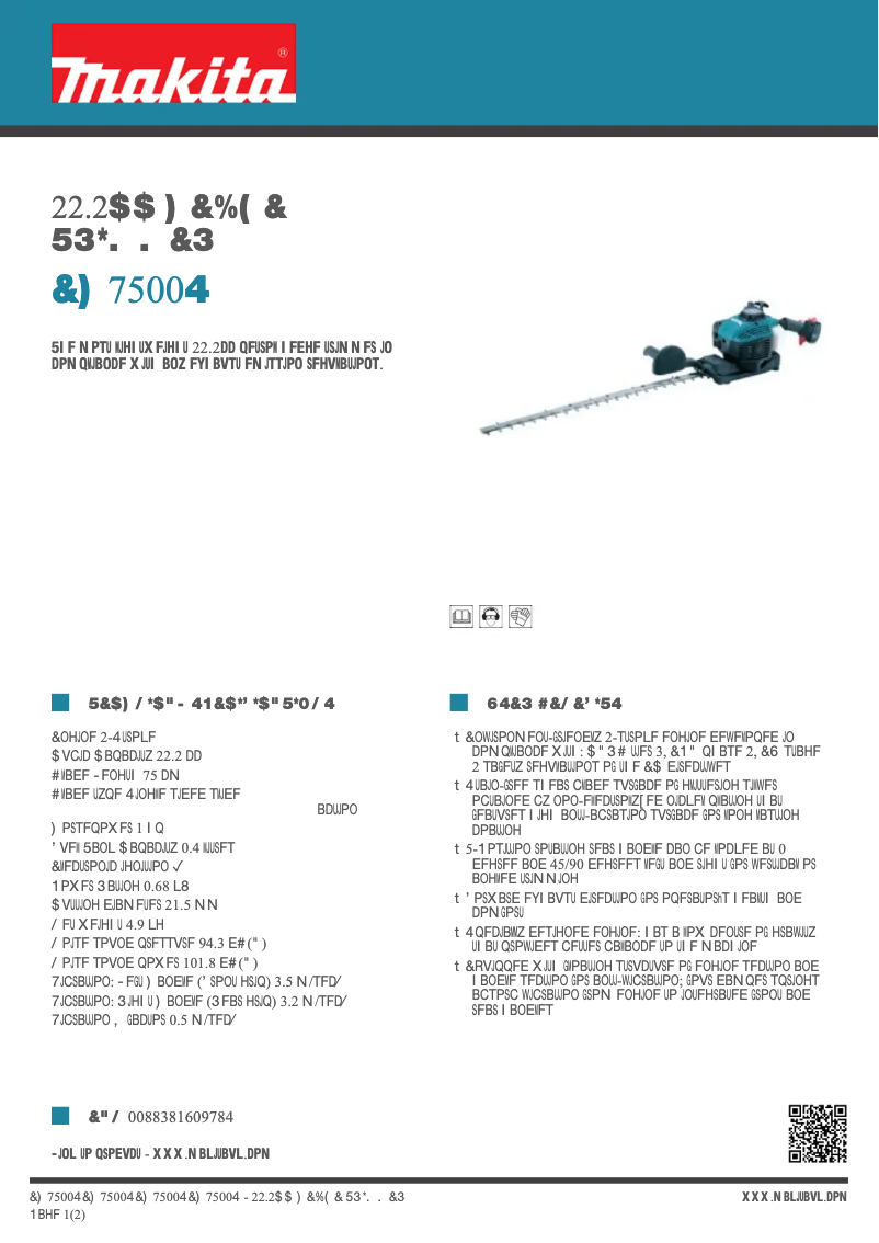 Page n°1 - Fiche technique Makita EH7500S