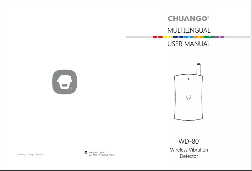 Page 1 de la notice Manuel utilisateur Chuango WD-80
