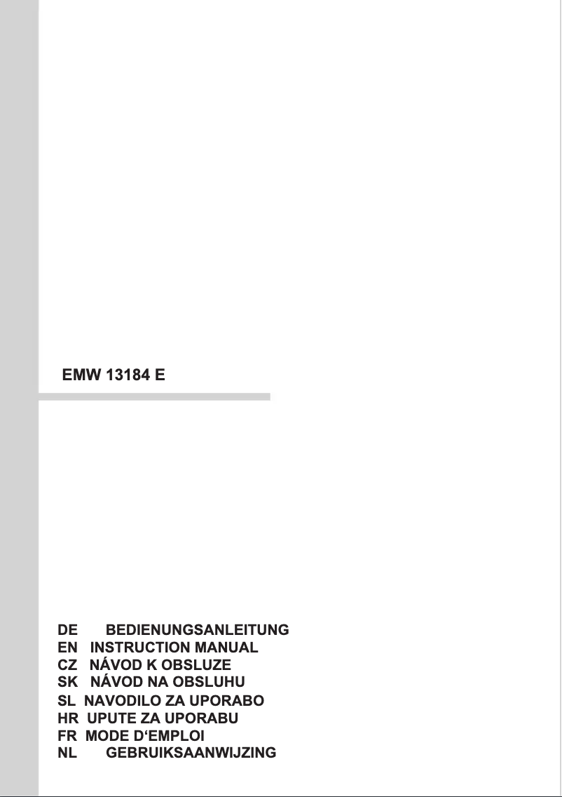 Image de la première page du manuel de l'appareil EMW 13184 E