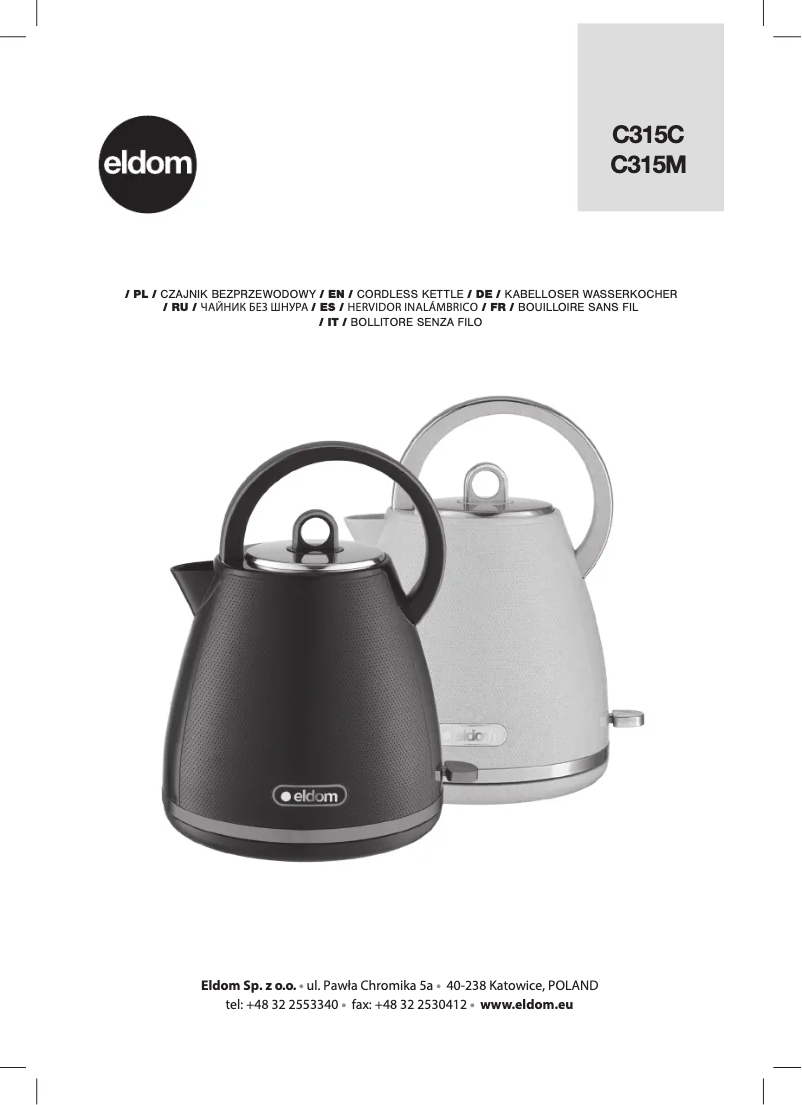 Page n°1 - Manuel utilisateur Eldom C315C