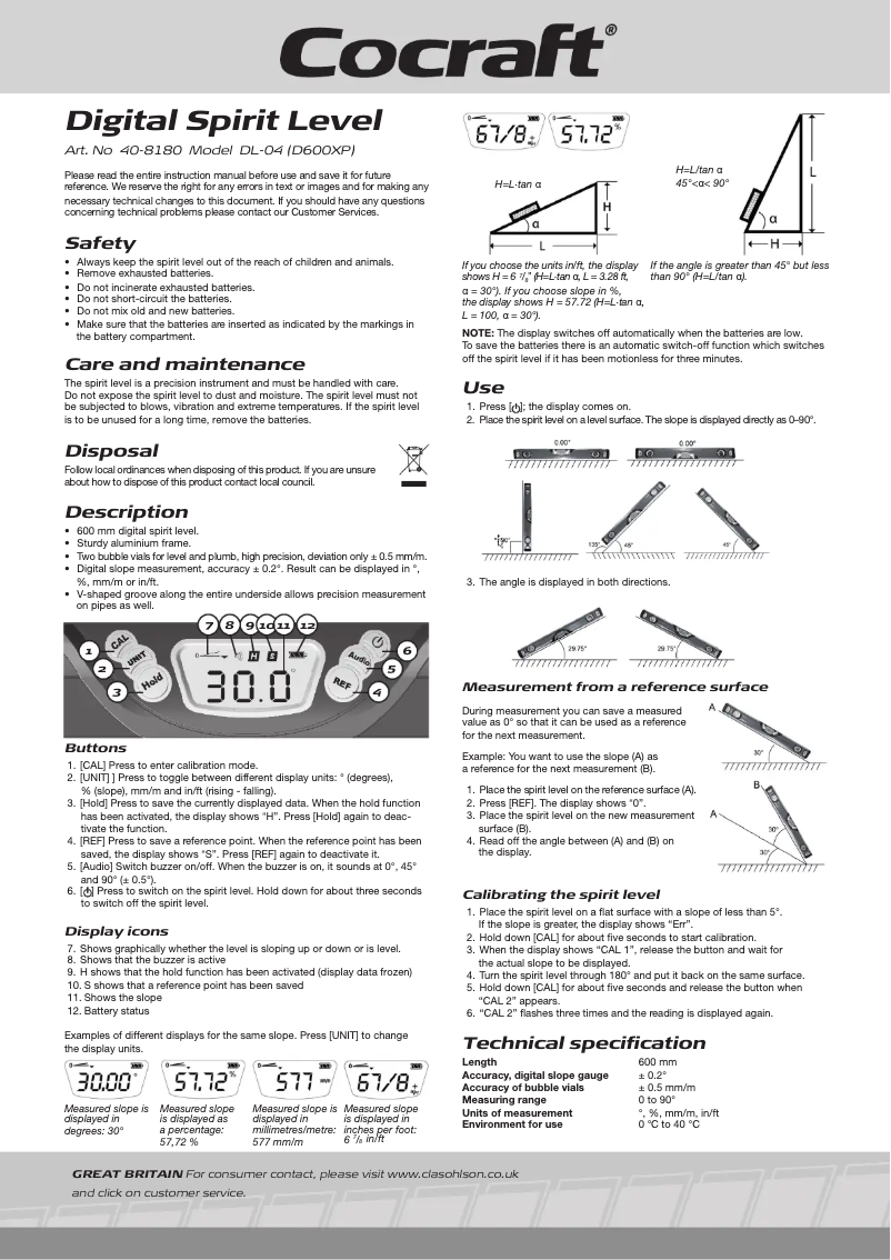Image de la première page du manuel de l'appareil DL-04