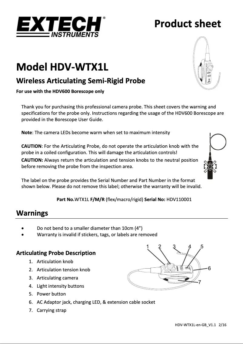 Image de la première page du manuel de l'appareil HDV-WTX1L