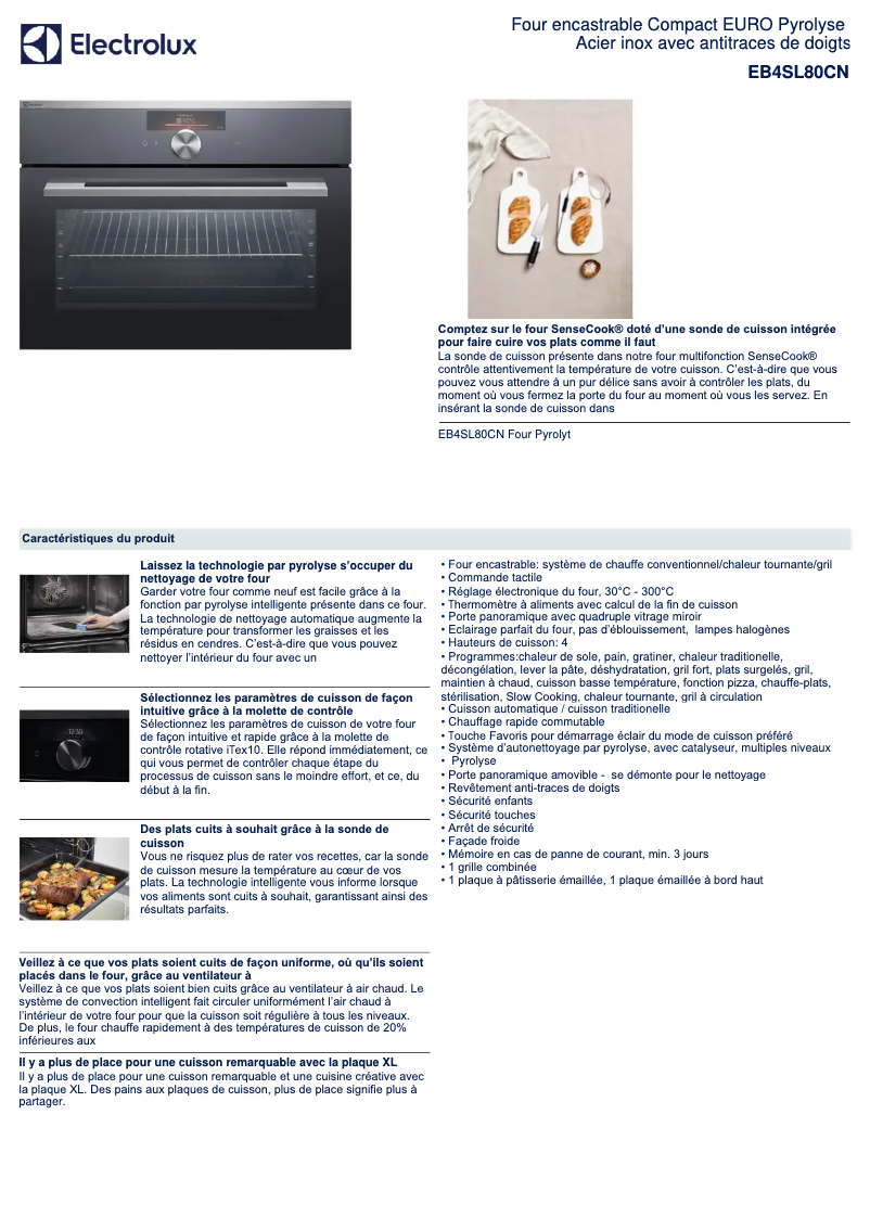 Page n°1 - Fiche technique Electrolux EB4SL80CN