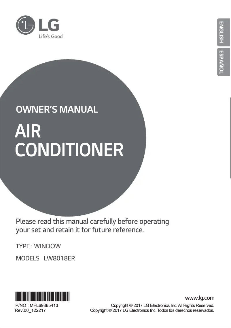 Page 1 de la notice Manuel utilisateur LG LW8018ER